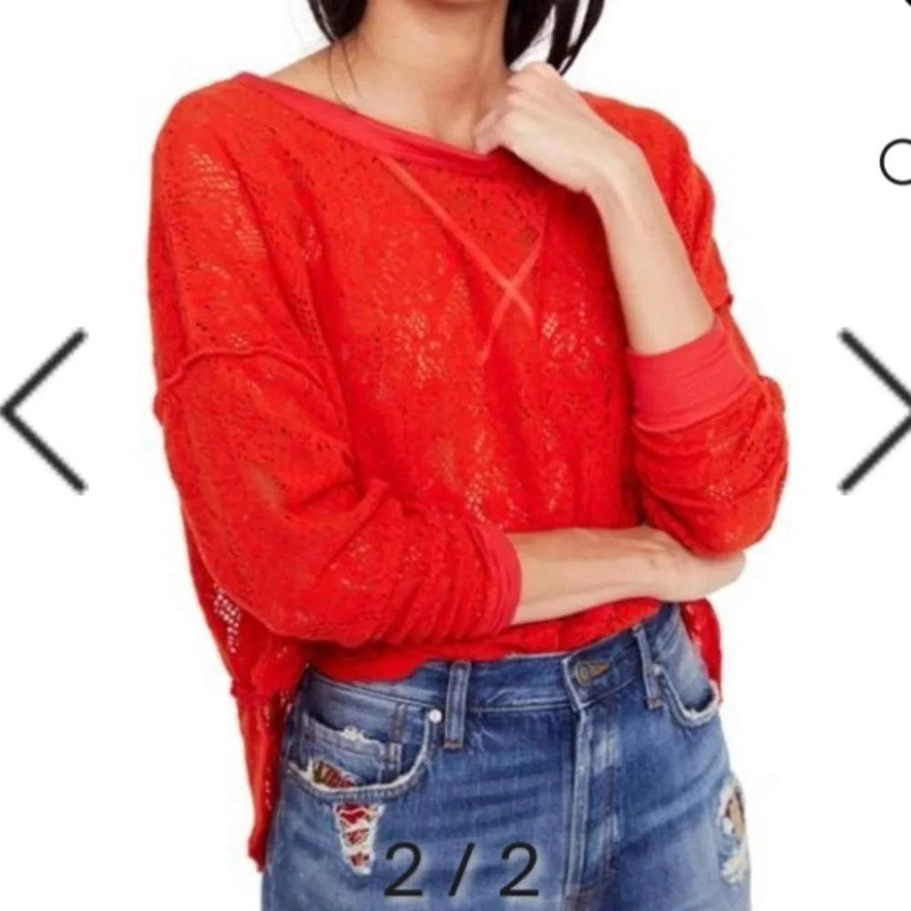 Free people not cold in this top. In‎ red. NWOT. Retsil 68